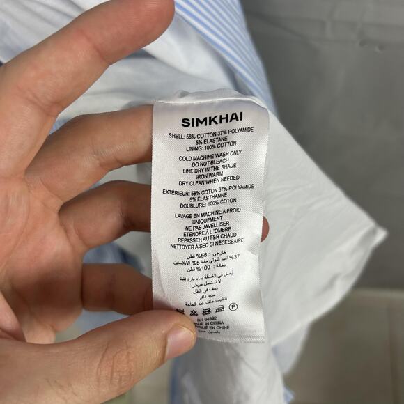 Simkhai Dress 12 Briar Wrap Effect Striped Maxi Shirt Belted Office Work Luxury - Picture 12 of 16